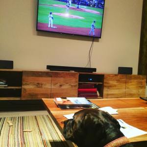 Ruby watches the NLDS with me